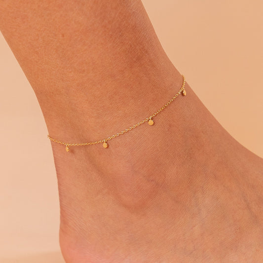 Charm Link Round Gold Anklet