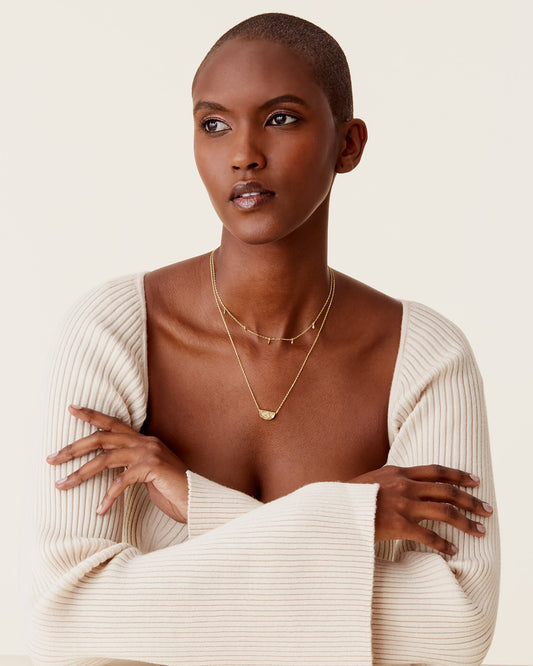 Layered Droplet Station Necklace