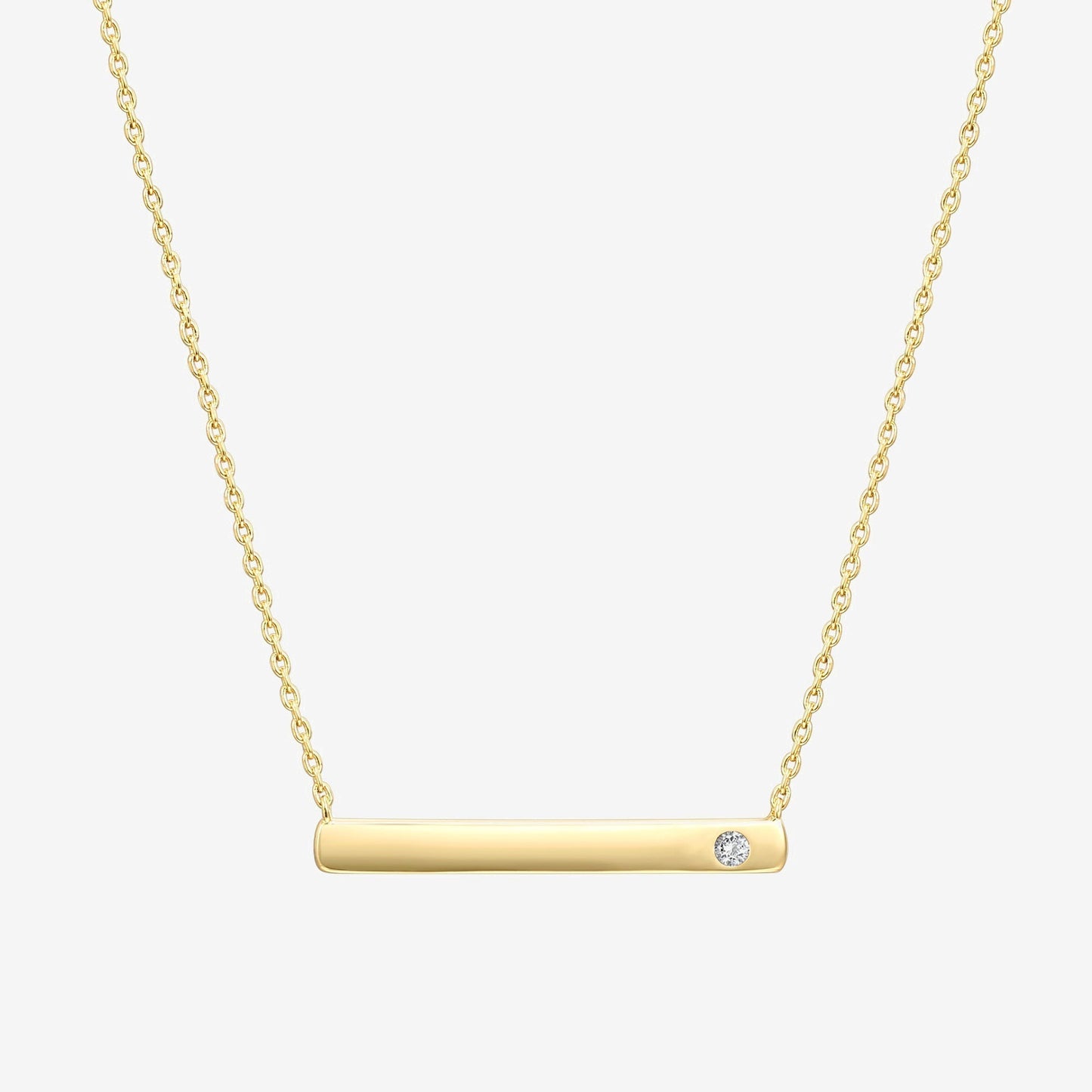 Vermeil Horizontal Birthstone Bar Necklace