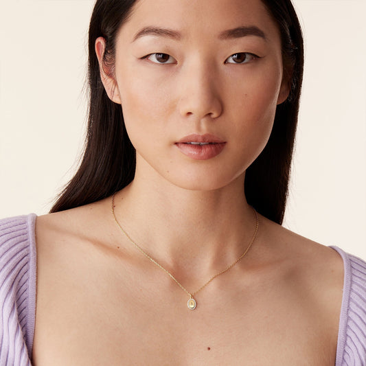 Oval Cubic Zirconia Pendant Necklace