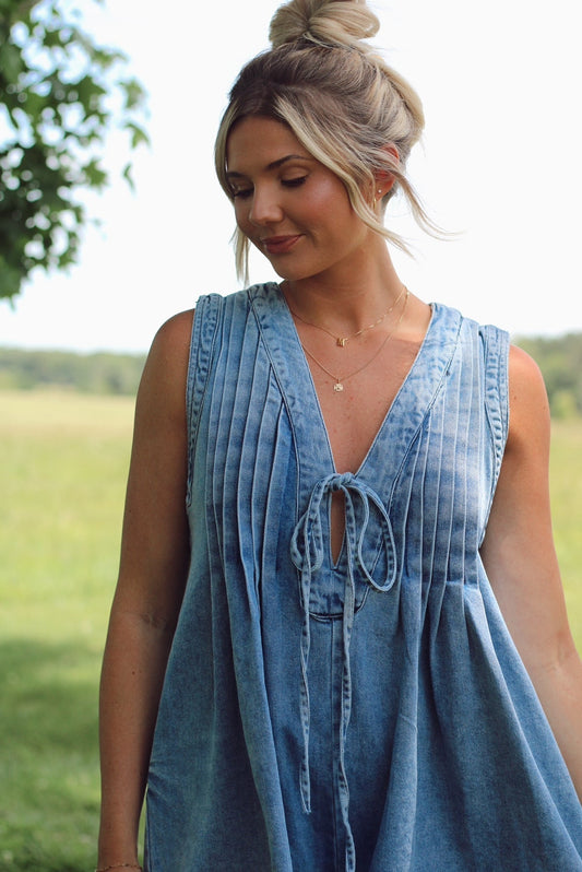 All Your'n Romper- Denim 8/2