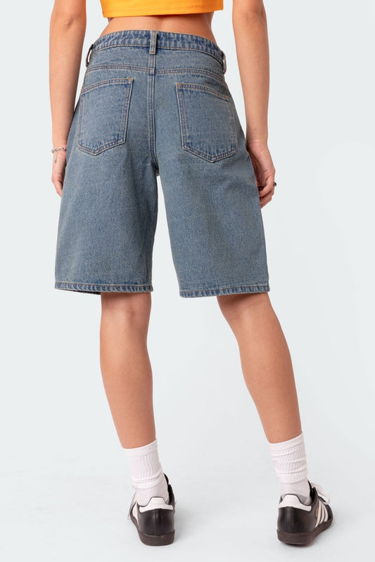 Oversized Low Rise Denim Jorts