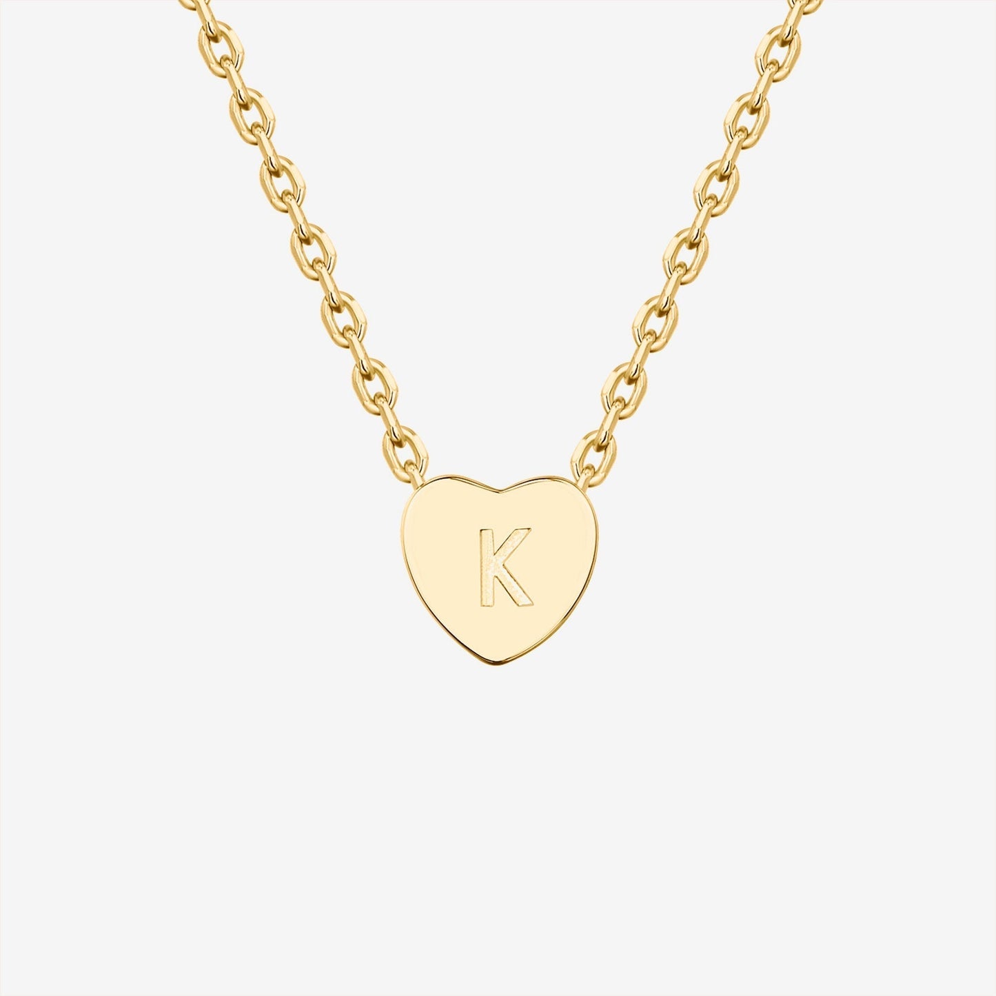 Dainty Heart Initial Necklace