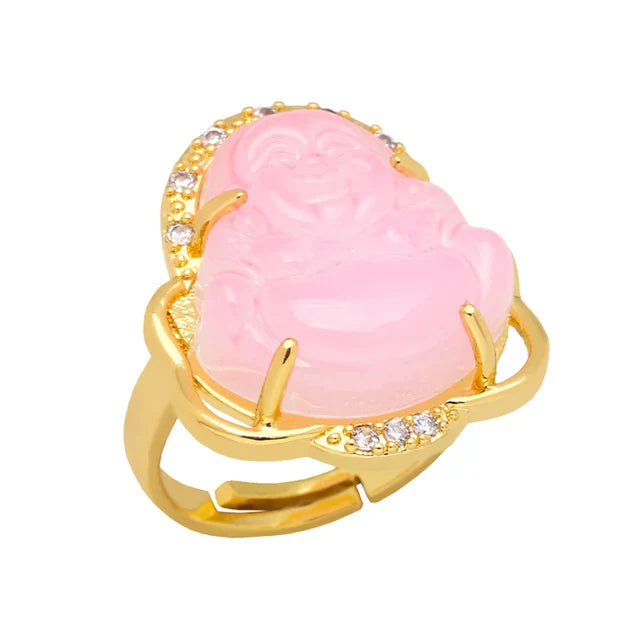 Buddha Ring Gold Plated Multiple Color
