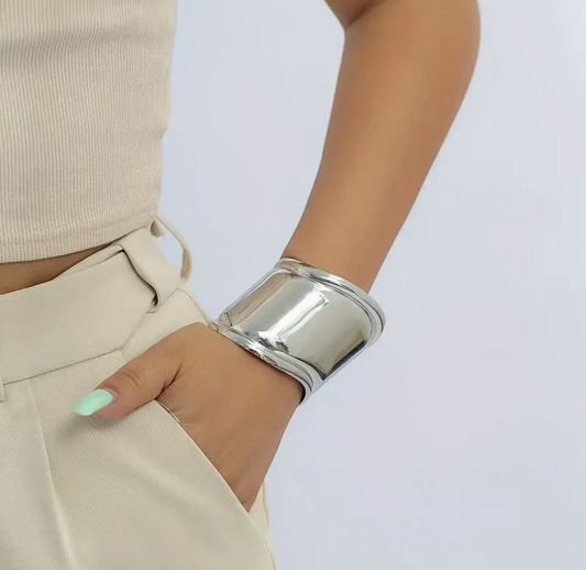 Golden Corrugated Cuff Bracelet