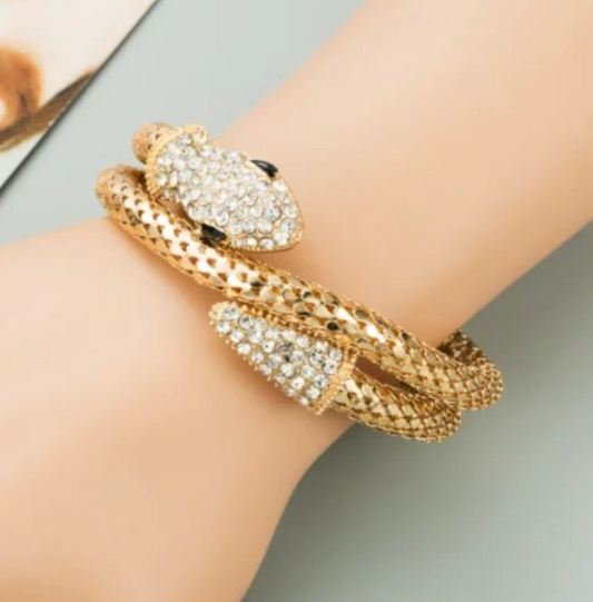 Rhinestone Snake Shaped Wrapped Bracelet