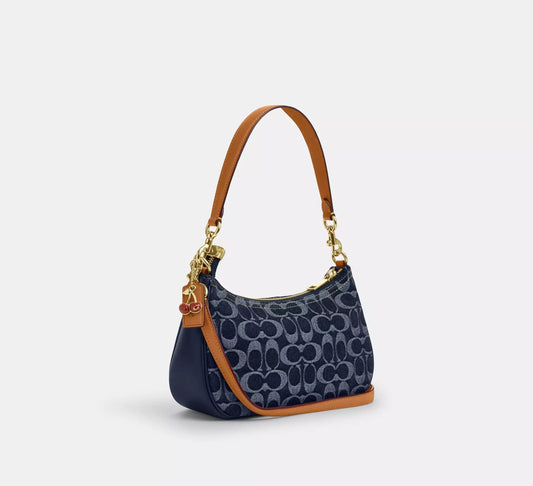 BLUE DENIM TERI SHOULDER BAG