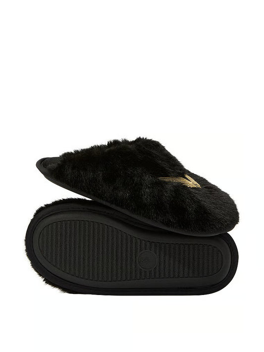 VS Iconic Luxe Plush Closed-Toe Slippers