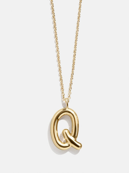 Bubble Script Initial Necklace - Gold