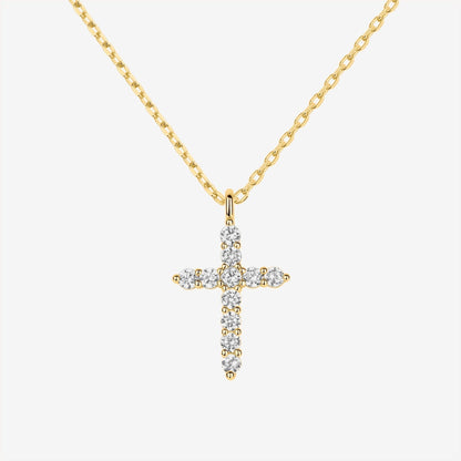 Vermeil Cubic Zirconia Cross Pendant