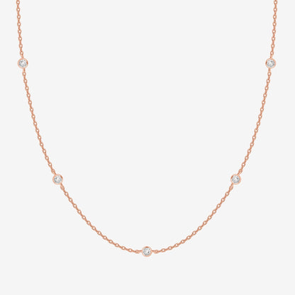 Simulated Diamond Station Necklace