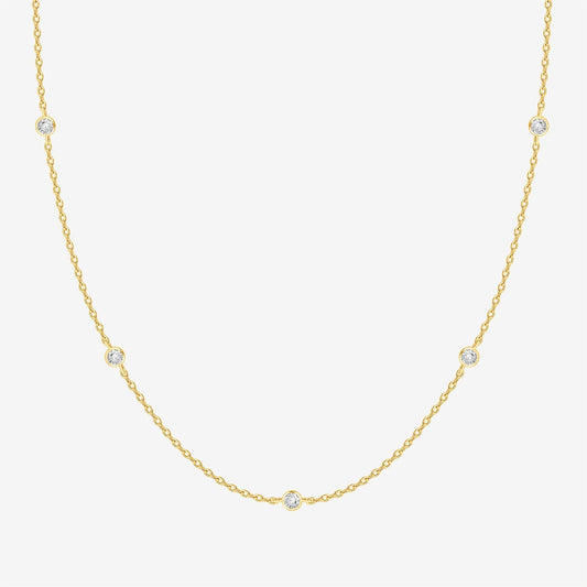 Simulated Diamond Station Necklace