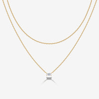 Layered Baguette Pendant Necklace