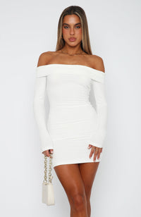 Hayley Ribbed Mini Dress White