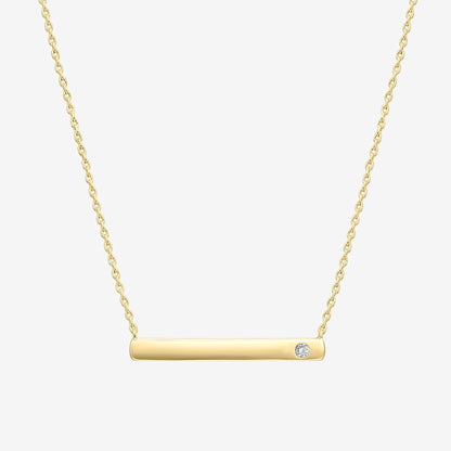 Vermeil Horizontal Birthstone Bar Necklace
