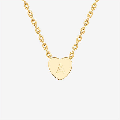 Dainty Heart Initial Necklace