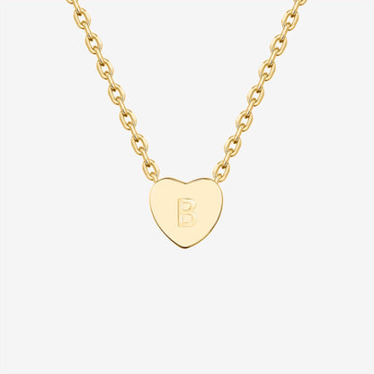 Dainty Heart Initial Necklace