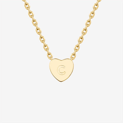 Dainty Heart Initial Necklace