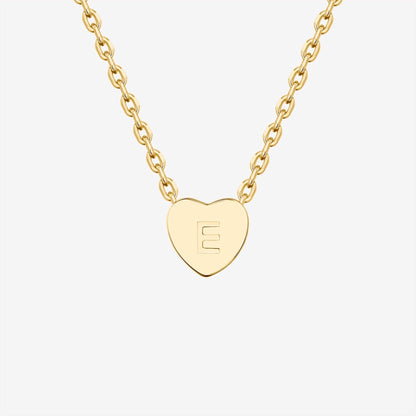 Dainty Heart Initial Necklace