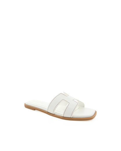 GINA SANDALS- WHITE-TAN