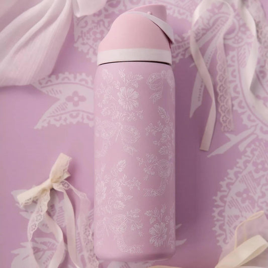 Pink Ribbon Toile Bottle
