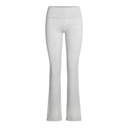 GREY COTTON LONGSLEEVE FOLDOVER PANTS