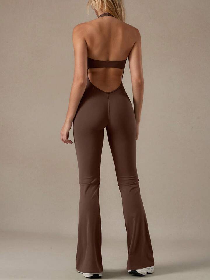 Satin Pink Belted Jumpsuit