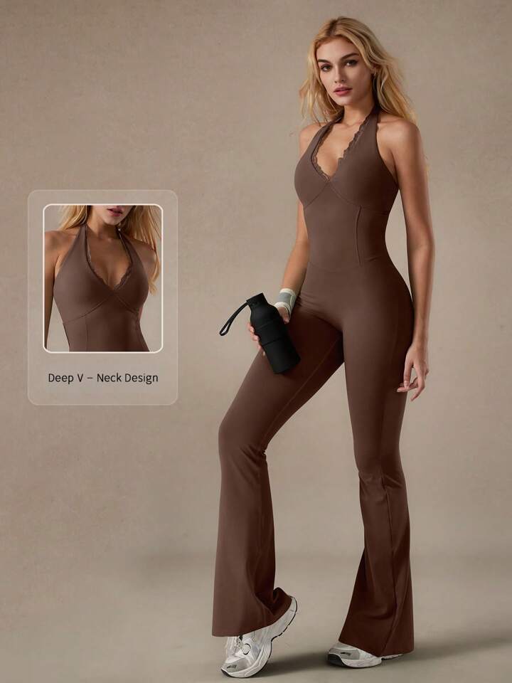 Satin Pink Belted Jumpsuit