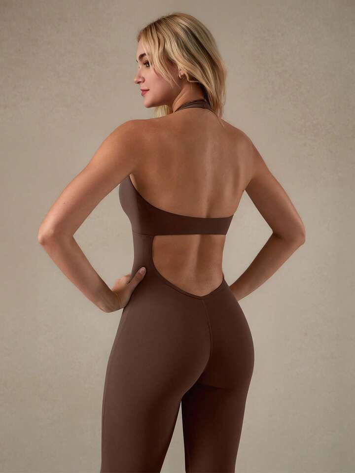 Satin Pink Belted Jumpsuit
