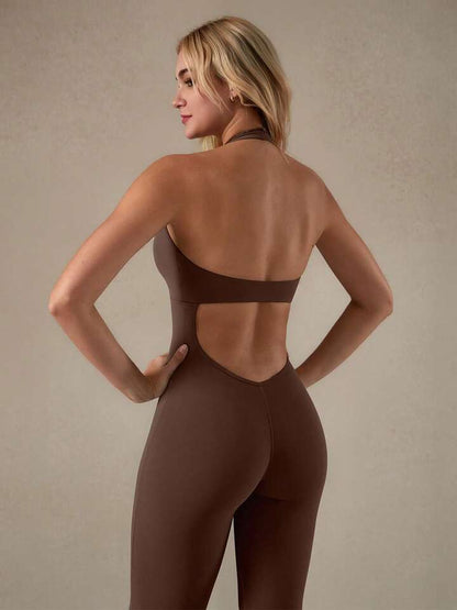 Satin Pink Belted Jumpsuit