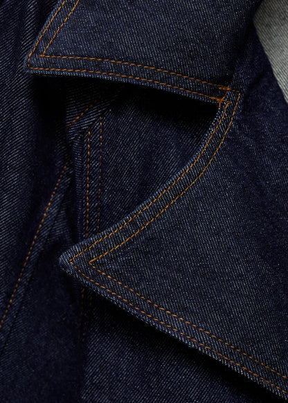 ASHIA SHORT DENIM TRENCH COAT
