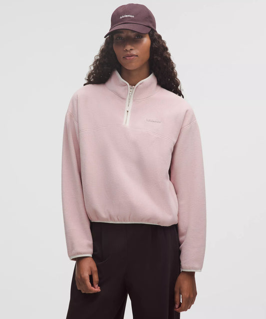 Baby Pink Quarter Zip Up Fleece
