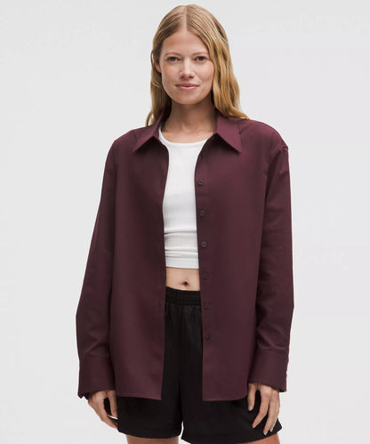Woven Relaxed-Fit Button-Up Shirt