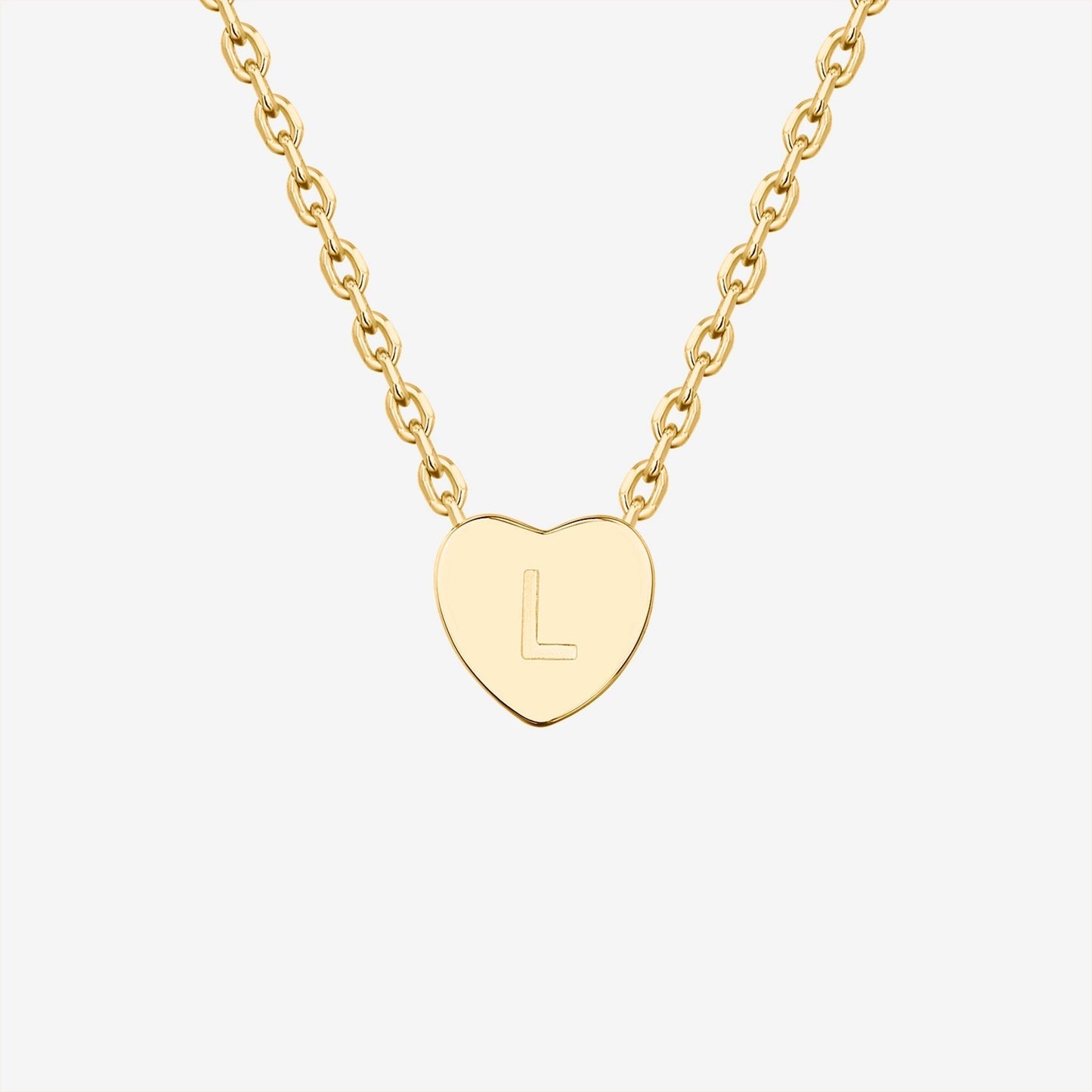 Dainty Heart Initial Necklace