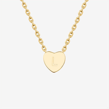 Dainty Heart Initial Necklace