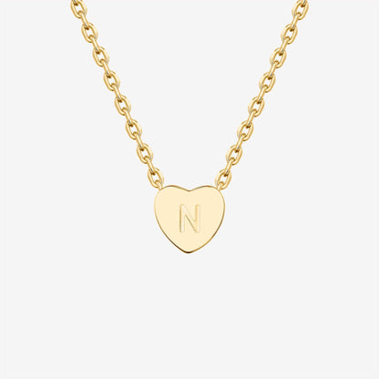Dainty Heart Initial Necklace