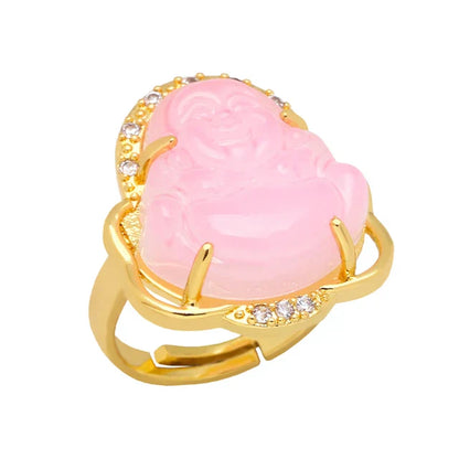 Buddha Ring Gold Plated Multiple Color