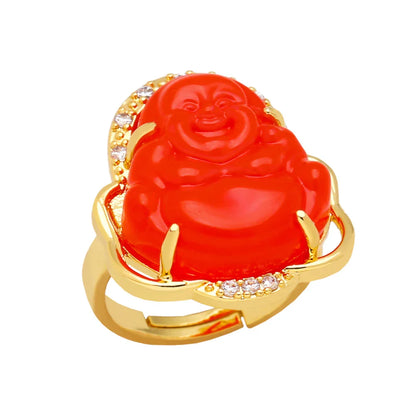 Buddha Ring Gold Plated Multiple Color