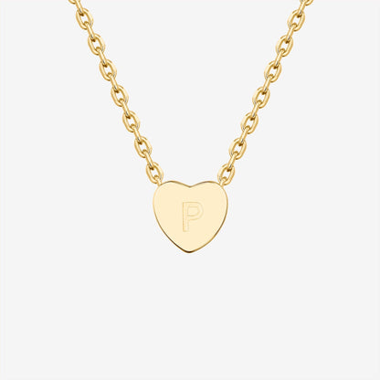 Dainty Heart Initial Necklace