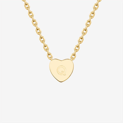 Dainty Heart Initial Necklace