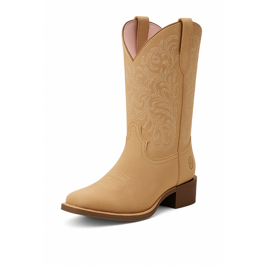 PINK STITCHED COWGIRL BOOTS