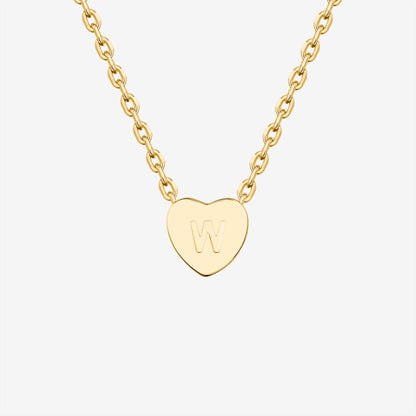 Dainty Heart Initial Necklace