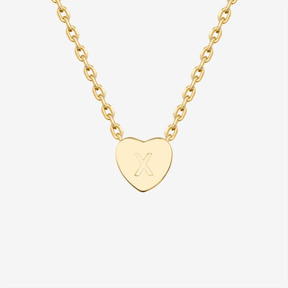 Dainty Heart Initial Necklace