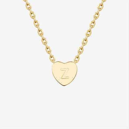 Dainty Heart Initial Necklace