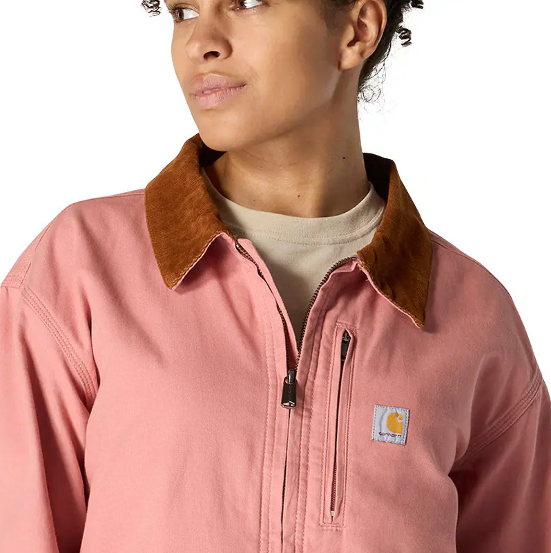 Pink Loose Fit Canvas Jacket