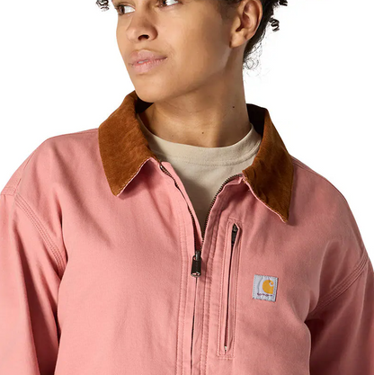 Pink Loose Fit Canvas Jacket