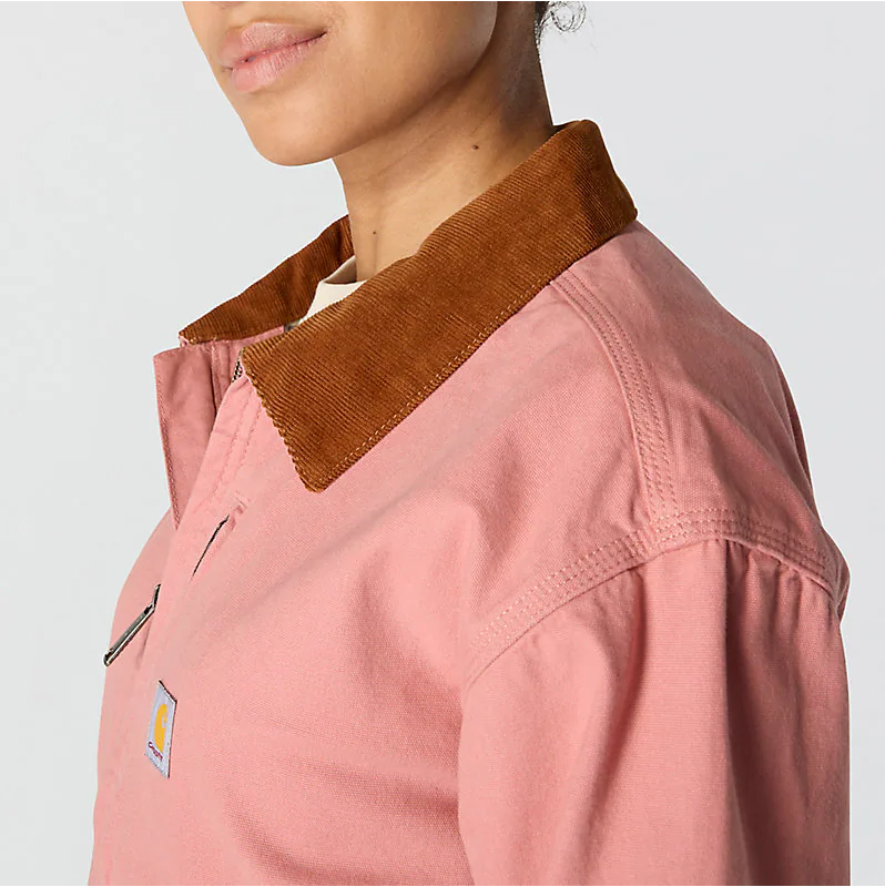 Pink Loose Fit Canvas Jacket