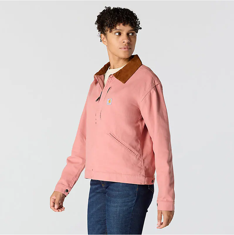 Pink Loose Fit Canvas Jacket