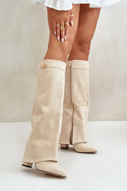 LAVISTA SUDE KNEE HIGH BOOTS- BLACK