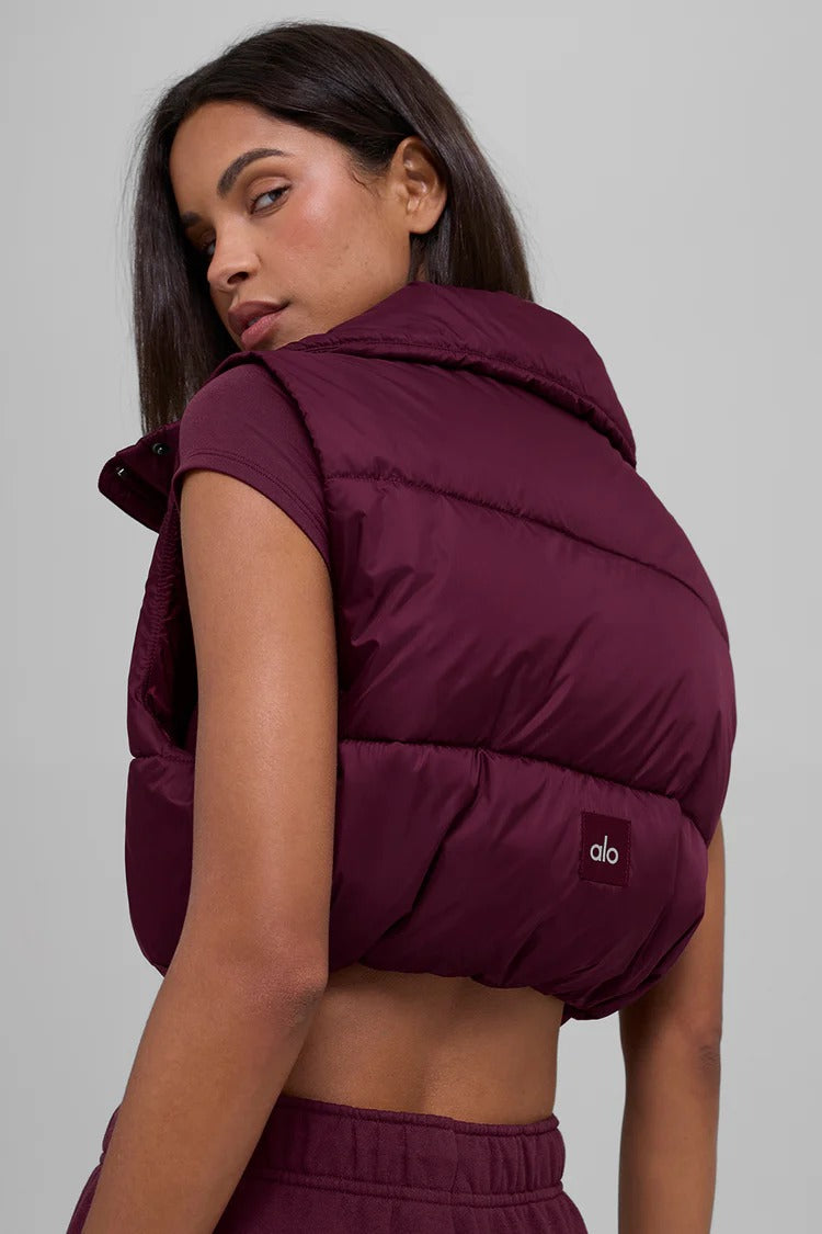 Cropped Gold Rush Puffer Vest